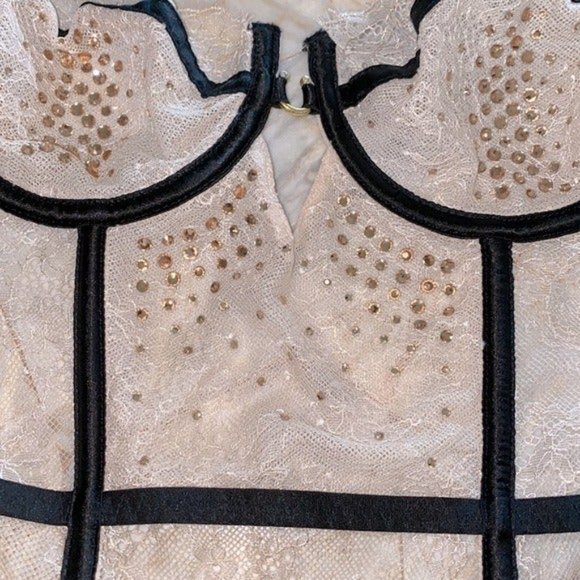 Rare VS Fashion Show 2014 Embellished Gold Corset Swarovski Crystals Size 34C - Picture 8 of 10